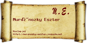 Muránszky Eszter névjegykártya